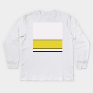 A capital concoction of Very Light Pink, Raisin Black, Almost Black, Dark Pink and Sandstorm stripes. Kids Long Sleeve T-Shirt